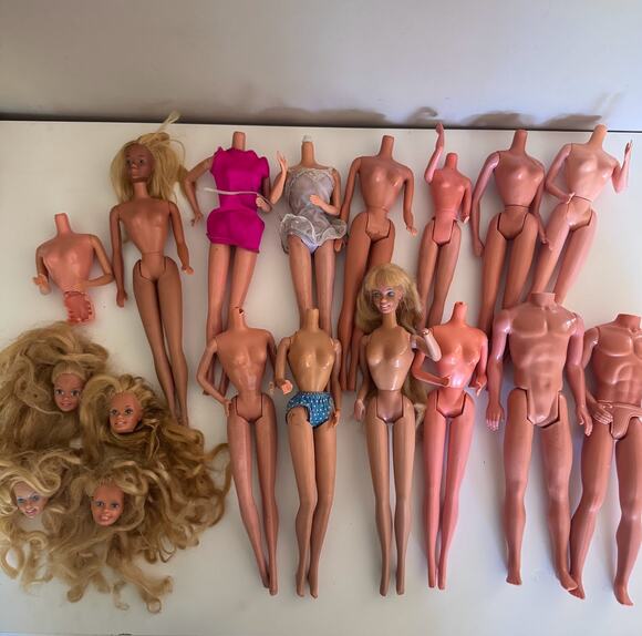 Barbie Other - Vintage Barbie Ken Doll Parts Lot Heads Bodies Mattel TLC Repair 1970s 80s